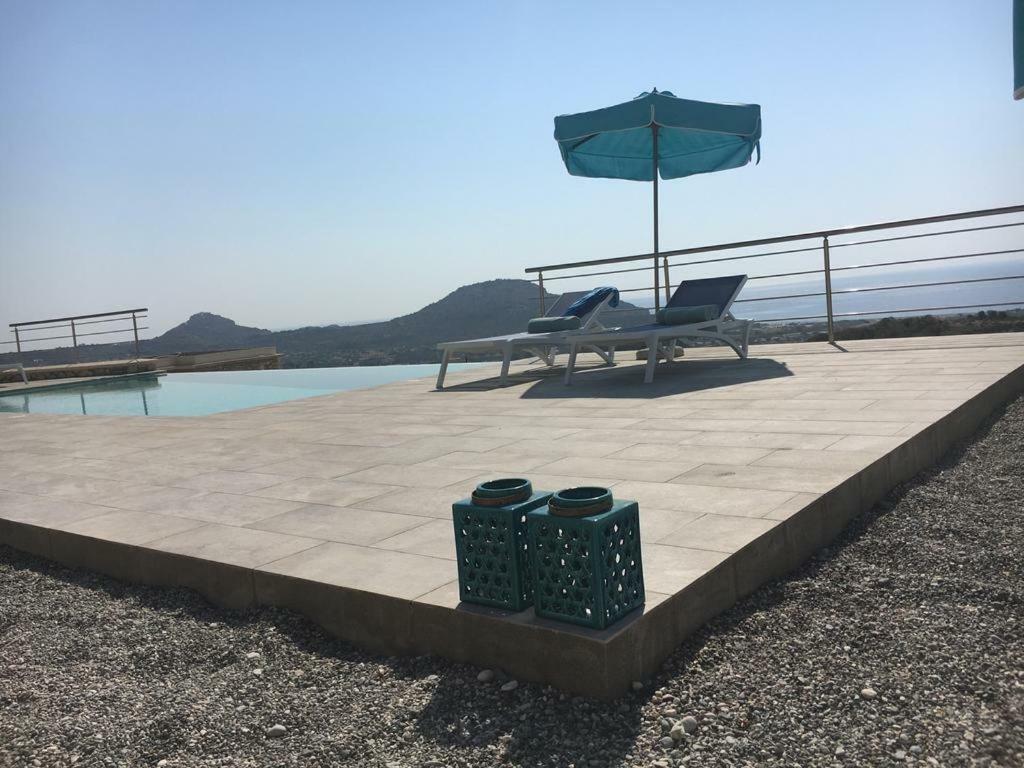 Luxury Villa Hera With Private Pool Afantou Bagian luar foto